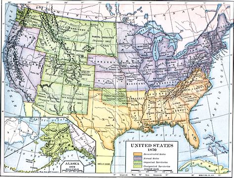 United States Map 1870