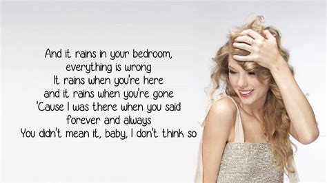 Taylor Swift | Forever And Always - Lyrics - YouTube