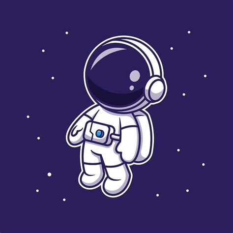 Premium Vector | Cute astronaut floating in space, cartoon character ...