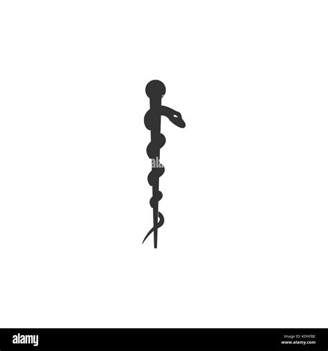 rod of asclepius , symbol on white background , vector Stock Photo - Alamy