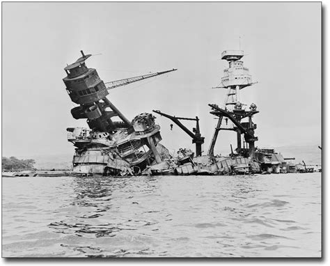 USS ARIZONA SINKING IN PEARL HARBOR WWII 11x14 SILVER HALIDE PHOTO ...