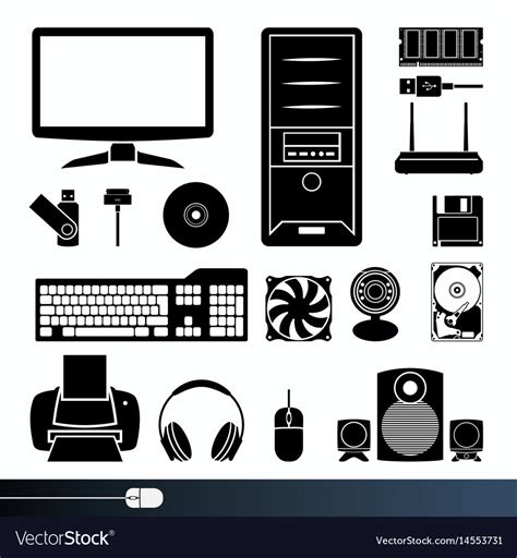 Computer accessories Royalty Free Vector Image