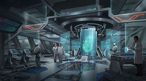 Futuristic laboratory, Sci fi lab, Sci fi environment