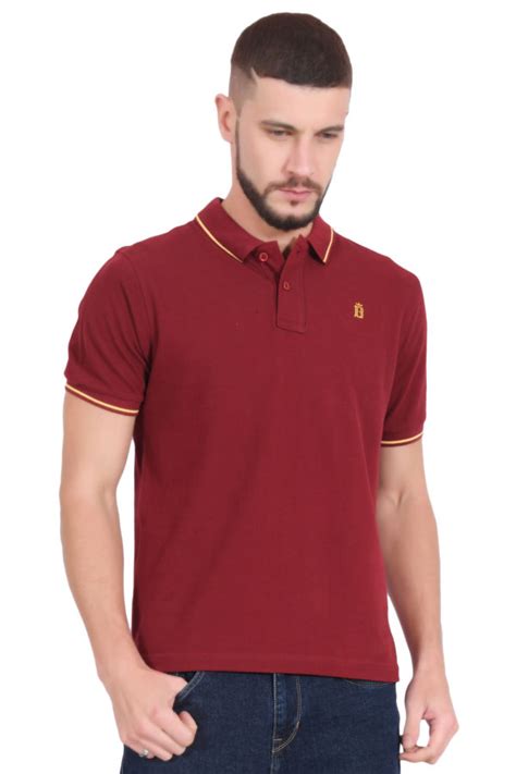 Plain Cotton Maroon Polo T shirt for Men – BlueAura Apparels