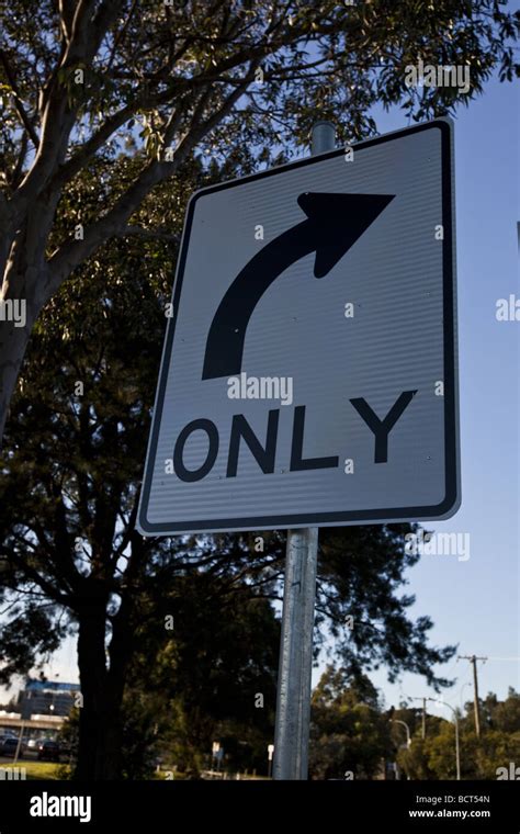 Left turn only sign hi-res stock photography and images - Alamy