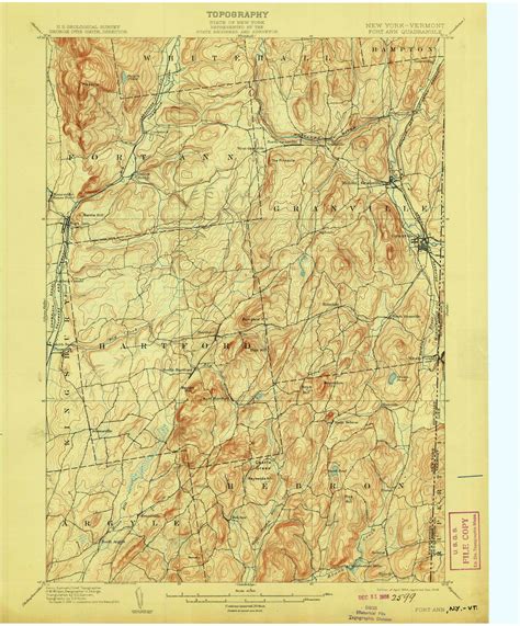 Fort Ann, New York 1904 (1908) USGS Old Topo Map Reprint 15x15 VT Quad 139550 - OLD MAPS