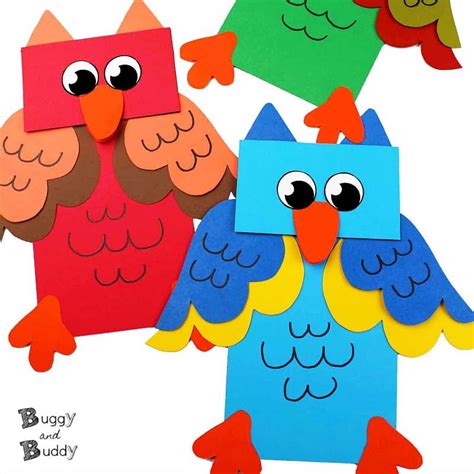 Owl Paper Bag Puppet Craft for Kids - Buggy and Buddy