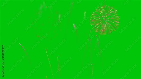 Christmas holiday fireworks display, Green Screen Chromakey Stock Video ...