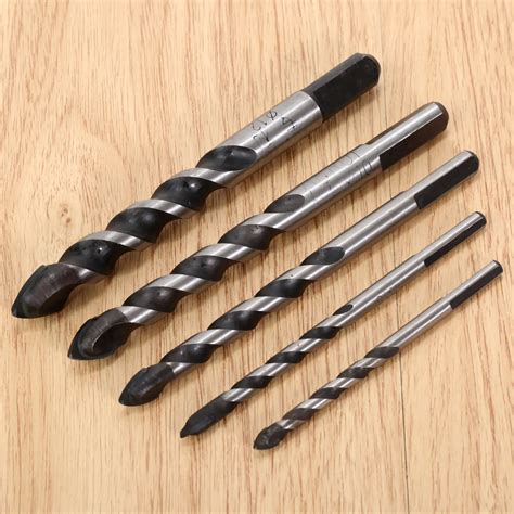 5Pcs Drywall Tungsten Carbide Drill Bit Set for Wood Ceramic Tile Marble Mirror Glass 5/6/8/10 ...