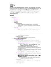 Understanding MAOIs: Key Points, Clinical Use, and Side Effects | Course Hero