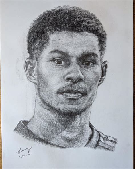 Made a drawing of Marcus Rashford ahead of today’s game. GGMU! : r ...