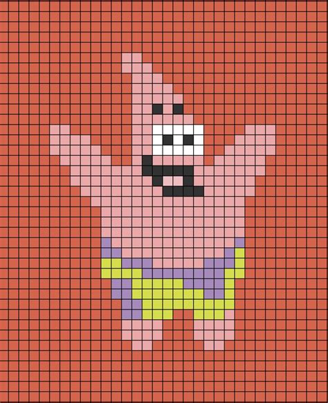 Patrick Star Pixel Art | Easy pixel art, Pixel art, Pixel art grid