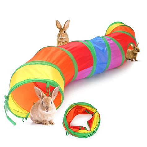 Buy GNB PET Bunny Tunnel Rabbit Tunnel 48 x 10 Inch, Collapsible Rabbit Hideout Toys Large ...