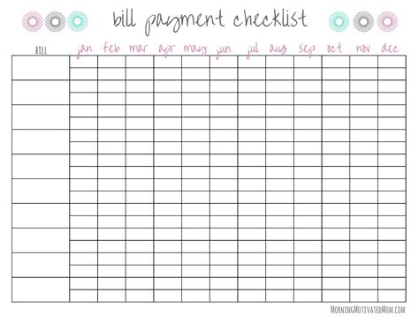 Bill Pay Checklist Free Printable