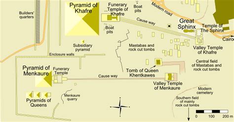 Map of the Monuments at Giza (Illustration) - World History Encyclopedia