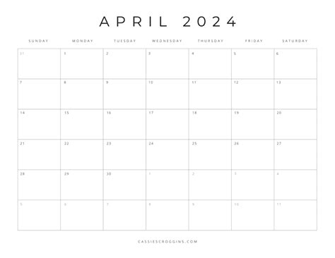 Free Printable 2024 Blank Calendar Templates (All 12 Months)