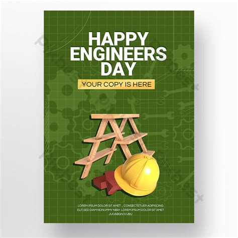 Green Indian Style Engineers Day Promotion Poster Template | PSD Free ...