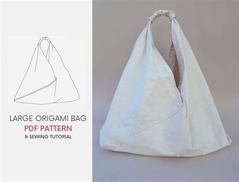 Large Origami Bag PDF Sewing Pattern With Tutorial Instant - Etsy