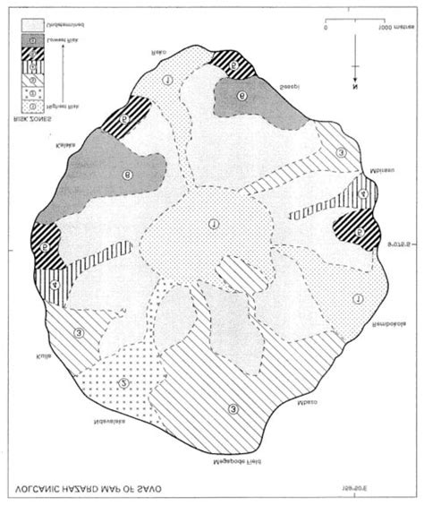 Preliminary hazard map of Savo Island, with six relative zones of... | Download Scientific Diagram