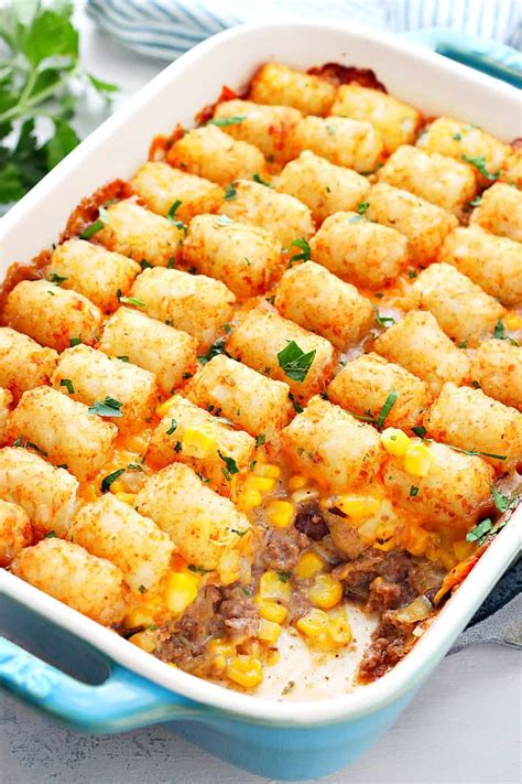 Best Tater Tot Casserole - Crunchy Creamy Sweet