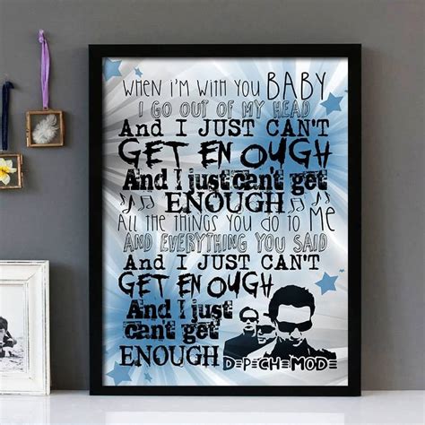 "Just Can't Get Enough"- Depeche Mode - Framed Lyrics Wall Art Design Version 2