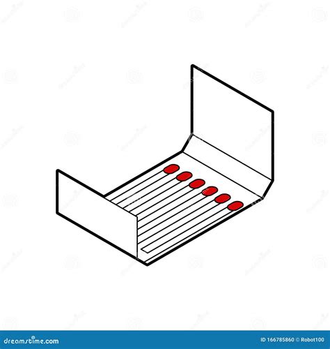 Cardboard Matches Box Isolated. Matchstick Vector Illustration Stock ...