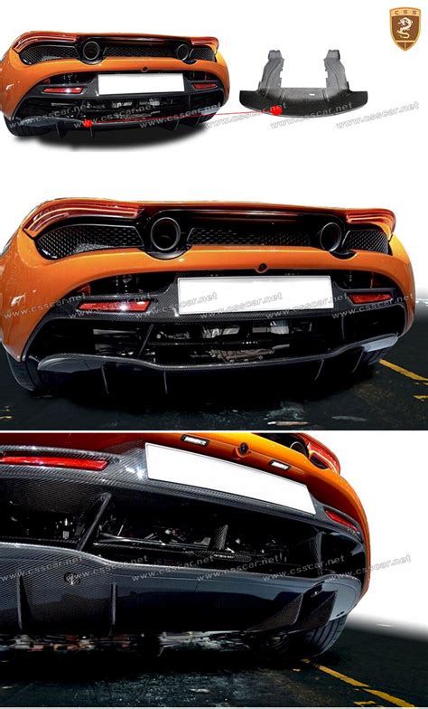 the front and side view of an orange sports car with its hood up in three different views