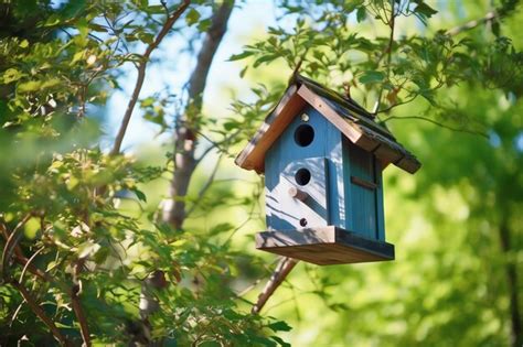 Premium AI Image | Photo a bird house hanging on tree