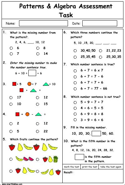 Patterns and Algebra Problem Solving, Mathematics skills online ...