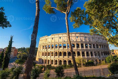 View of Colosseum in Rome with blue sky 3178498 Stock Photo at Vecteezy