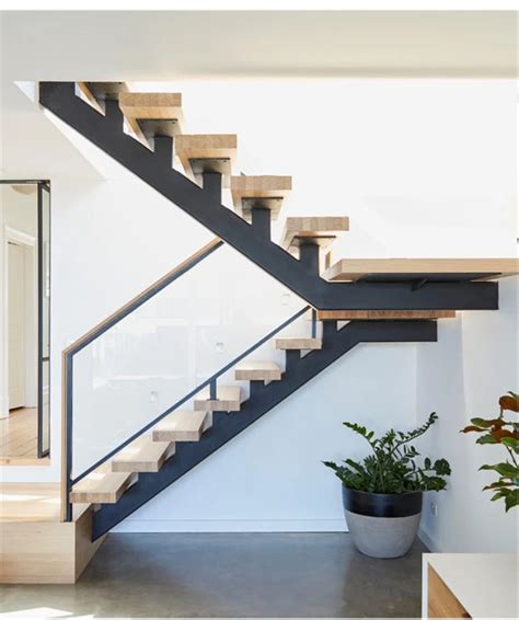 Modern Glass Railing Single Stringer Stairs Price,Wood Stair Treads - Buy Glass Railing Stairs ...