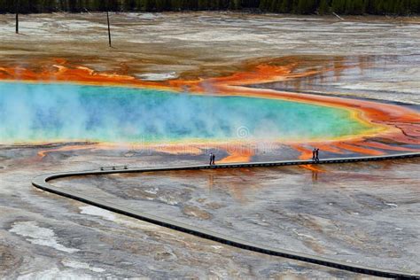 Boardwalk at Grand Prismatic Spring, Midway Geyser Basin, Yellowstone ...