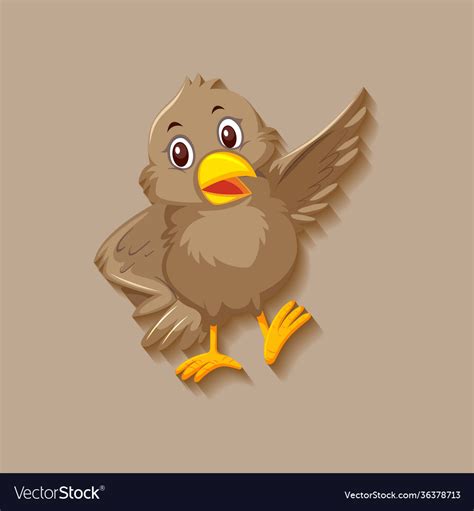 Cute sparrow bird cartoon character Royalty Free Vector