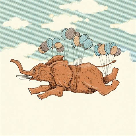 Flying elephant Art Print by Romulo Queiroz | Elephant print art ...