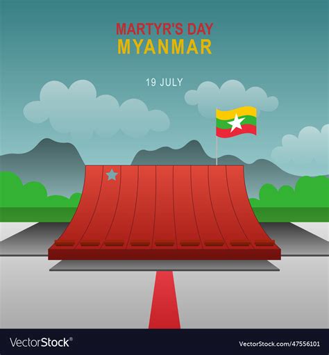 Martyrs day in myanmar background Royalty Free Vector Image