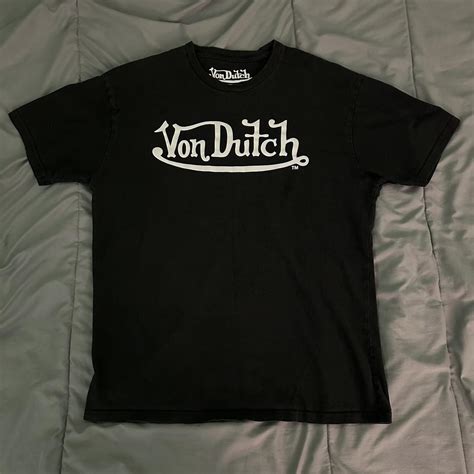 Von Dutch vintage logo black tee NEED GONE SEND OFFERS - Depop