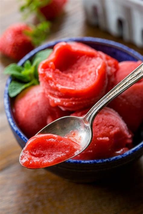 Easy Strawberry Sorbet - Recipe Girl