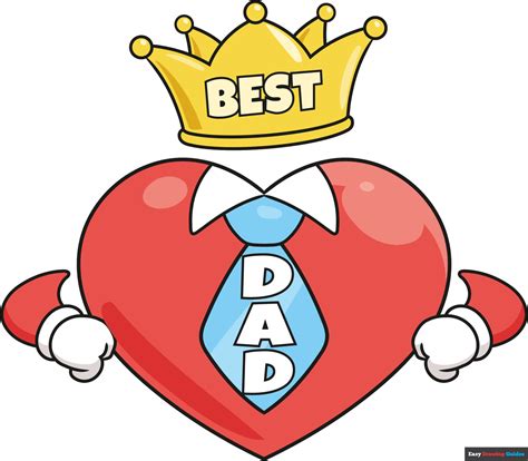 How to Draw a Best Dad Drawing for Father's Day - Really Easy Drawing Tutorial