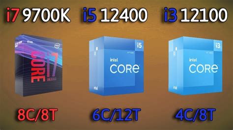 i3 12100 vs i5 12400 vs i7 9700K - Benchmark and test in 6 Games - YouTube