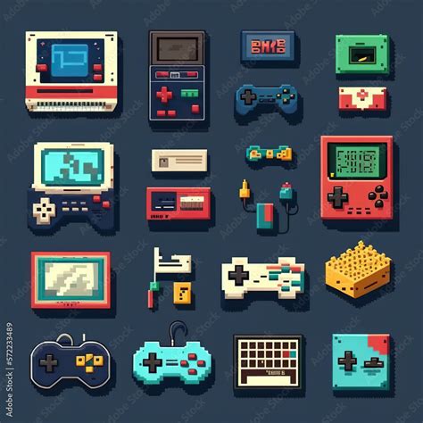 Pixel Art game icon object collection 16 bits, 8 bits Stock Illustration | Adobe Stock