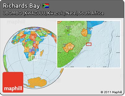 Free Political Location Map of Richards Bay