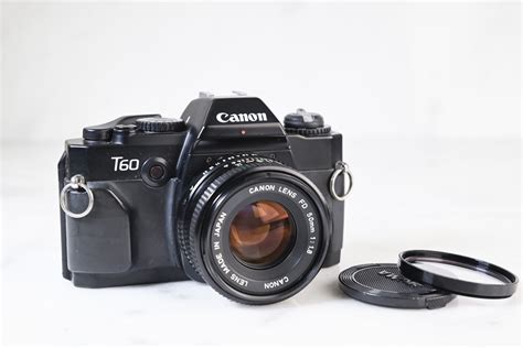 Canon T60 35mm Film SLR Camera with FD 50mm F/1.8 Fast Prime Lens ...