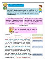 Paragraph structure worksheets