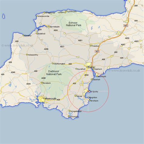 Torquay Map - Street and Road Maps of Devon England UK