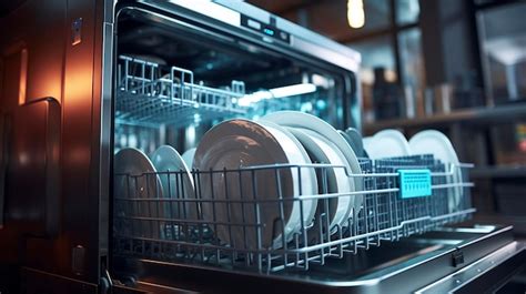 Premium AI Image | A photo of a commercial dishwasher in action