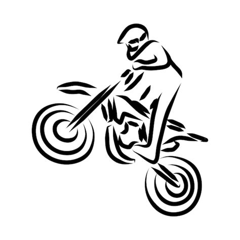 Line drawing of dirt bike | Premium AI-generated vector