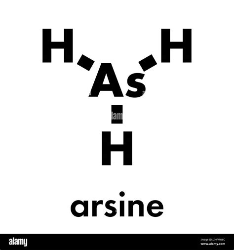 Arsine molecule. Inorganic arsenic compound. Skeletal formula Stock ...