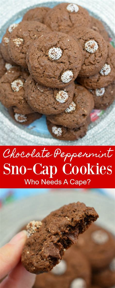 Chocolate Peppermint Sno-Cap Cookies - Who Needs A Cape?