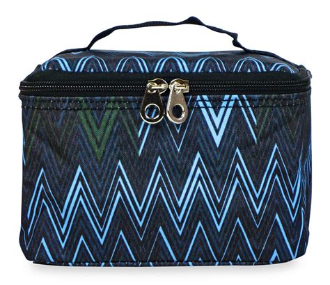 Wholesale Makeup Bags Cosmetic Lot Bulk Make Up Dozen 12 pieces Chevron Blue - Makeup Bags & Cases