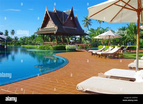 swimming pool in hotel Thailand Stock Photo - Alamy